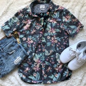 Men’s Floral Casual Button Down